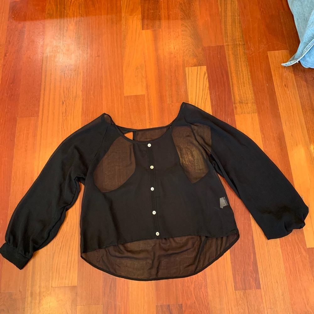 Sheer black top